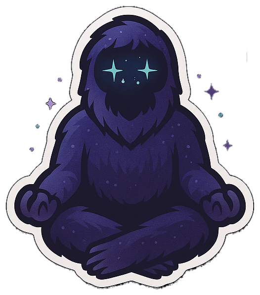 Meditating Cosmic Yeti with stars